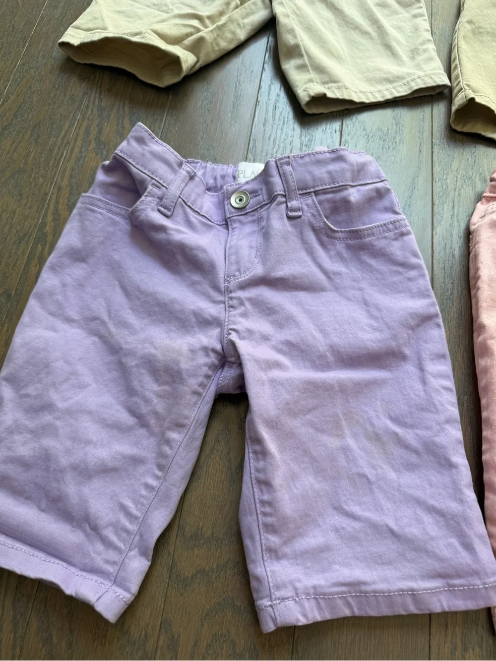 Girls kids shorts lot bundle sz 6 Pastel colors tan beige school summer